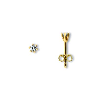 Ohrstecker Krappe O 2,5 mm Zirkonia 333/- Gelbgold