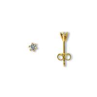 Ohrstecker Krappe O 2,5 mm Zirkonia 333/- Gelbgold