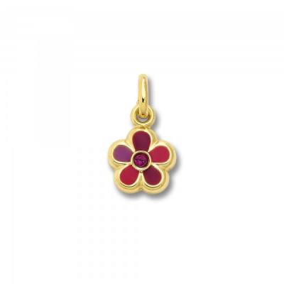 Anhänger Blume Zirkonia 333/- Gelbgold Edelstein rosa