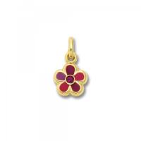 Anhänger Blume Zirkonia 333/- Gelbgold Edelstein rosa