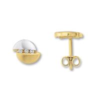 Ohrstecker Zirkonia Zirkonia 333/- Gelbgold teil-rhodiniert