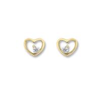 Ohrstecker Herz Zirkonia 333/- Gelbgold