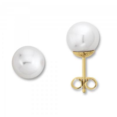 Ohrstecker Süßwasser-Zuchtperle 333/- Gelbgold 8,5 - 9,0 mm