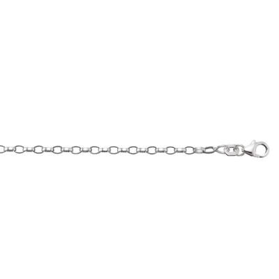 Kette Erbs oval 2,40 mm 925/- Silber rhodiniert 80 cm