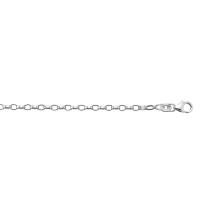 Kette Erbs oval 2,40 mm 925/- Silber rhodiniert 80 cm