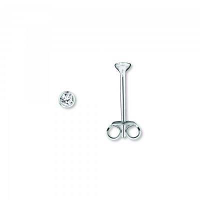 Ohrstecker Zarge O 2,5 mm Zirkonia 925/- Silber rhodiniert