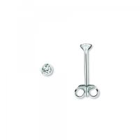 Ohrstecker Zarge O 2,5 mm Zirkonia 925/- Silber rhodiniert