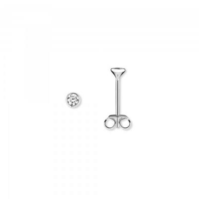 Ohrstecker Zarge O 3,0 mm Zirkonia 925/- Silber rhodiniert