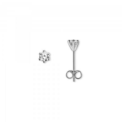 Ohrstecker Krappe O 4,0 mm Zirkonia 925/- Silber rhodiniert