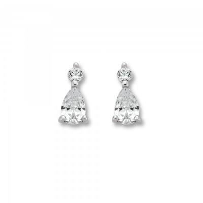 Ohrstecker Zirkonia 925/- Silber rhodiniert