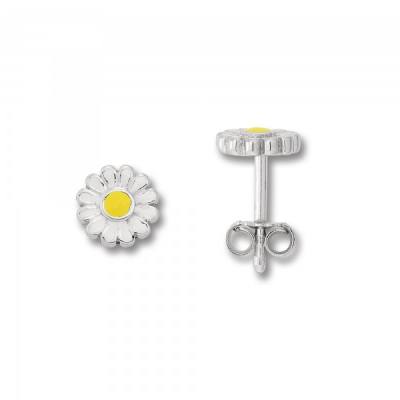 Ohrstecker Blume 925/- Silber rhodiniert