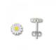 Ohrstecker Blume 925/- Silber rhodiniert