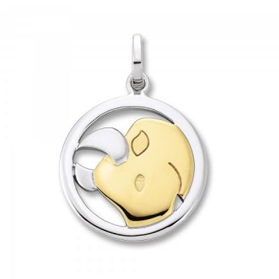 Anhänger Sternzeichen Stier 925/- Silber rhodiniert / teil- vergoldet gelb