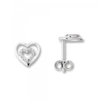 Ohrstecker Zirkonia 925/- Silber rhodiniert poliert
