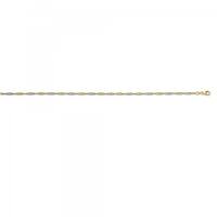 Kette Singapur 2,40 mm 333/- Gelbgold teil-rhodiniert 45 cm