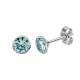 Ohrstecker 925 Silber rhodiniert CZ hellblau 1 cm Zirkonia