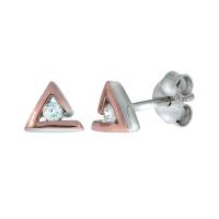 Ohrstecker 925/- Sterling Silber teil-rotvergoldet 0,6 cm...