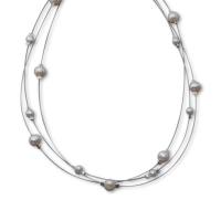 Kette Perle 3-reihig auf Edelstahldraht 42 cm