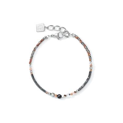 Armband Amulett small Kristalle & Streifenonyx grau-kristall