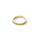 Ring Edelstahl & Kristalle gold grün