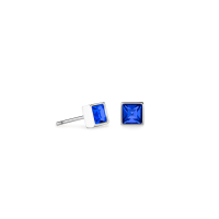 Brilliant Square small Ohrringe silber blau