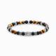 Armband mit schwarzen Onyx-Beads und Tigerauge-Beads Silber