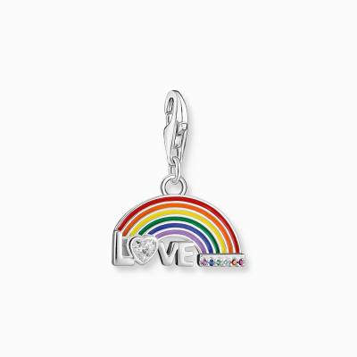 Charm-Anhänger bunter Regenbogen Silber