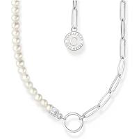 Charm-Kette mit weißen Perlen und Kettengliedern...