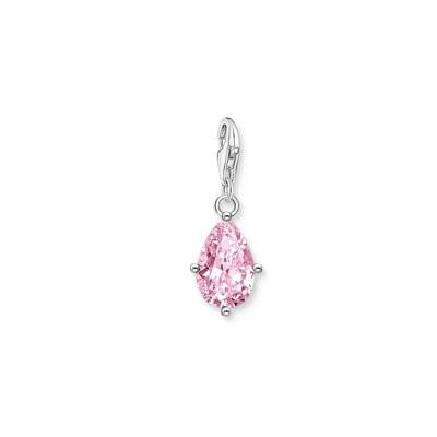 Charm-Anhänger pinker Tropfen Silber