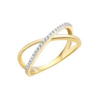 Ring Zirkonia weiß 333/- Gelbgold rhodiniert