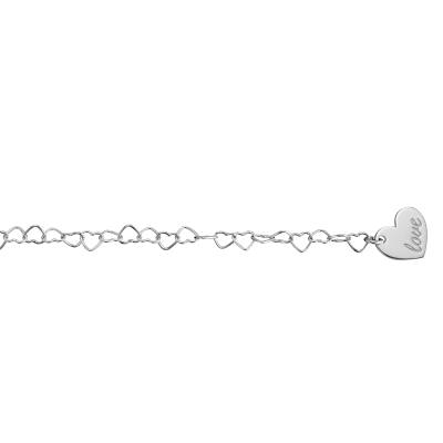 Fußkette Herz "Love" 925/- Silber 25 cm